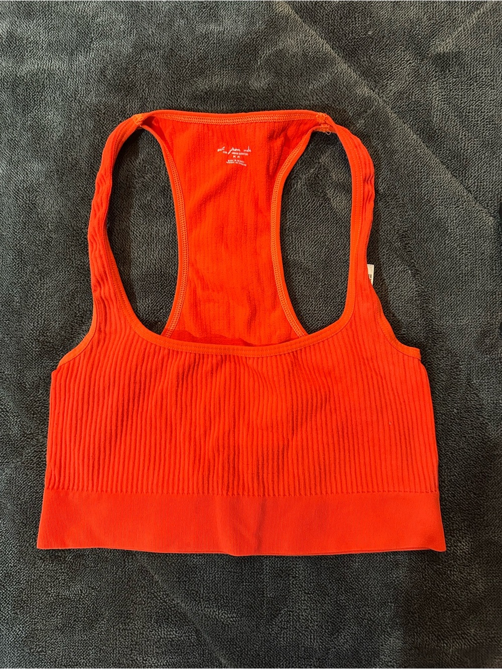 Urban Outfitters Ribbed Racerback Bralette - Orange